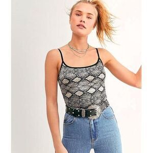 Free People Basique Bodysuit In Snake Combo XS